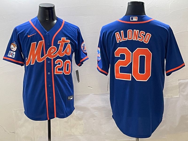 Men New York Mets #20 Alonso Blue Game 2025 Nike MLB Jersey style 11->boston red sox->MLB Jersey